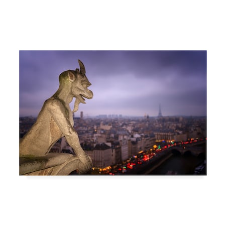 Trademark Fine Art Karen Deakin 'Gargoyle Of Notre Dame Cathedral Paris' Canvas Art, 22x32 1X08638-C2232GG